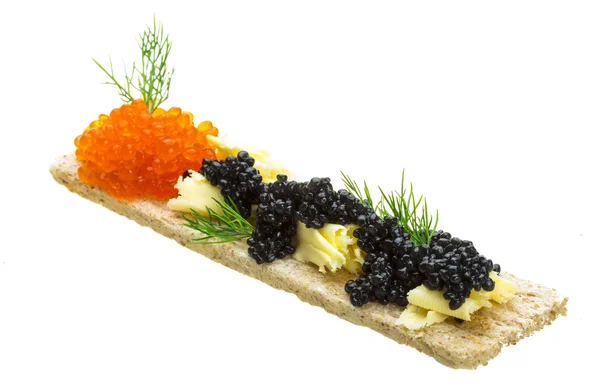 Rad and Black caviar — Stock Photo, Image