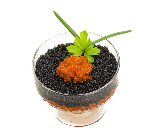 Rad and Black caviar — Stock Photo, Image