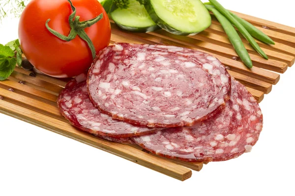 Fresh ripe salami — Stock Photo, Image