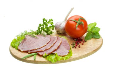 Olgun taze sebze jambon