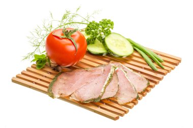 Olgun taze sebze jambon