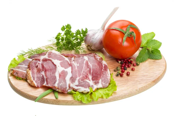 Bacon with vegetables — Stock Photo, Image