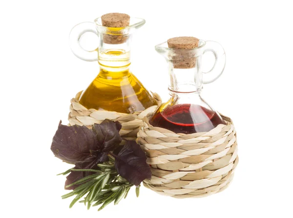 Red Wine Vinegar and sunflower oil — Stock Photo, Image