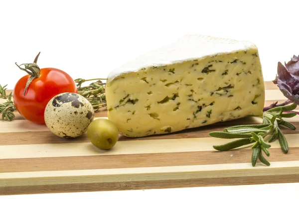 Cheese with herbs — Stock Photo, Image