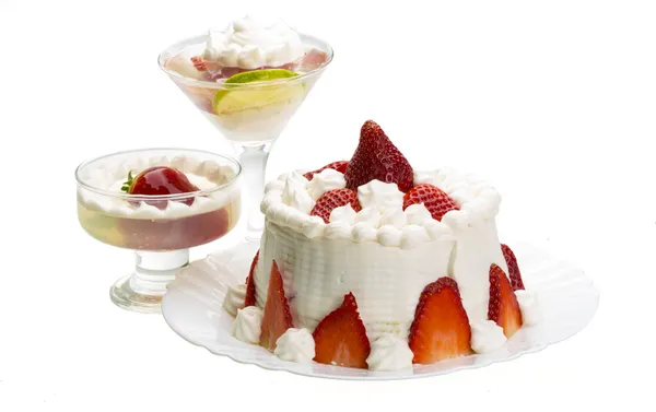 Dessert with strawberry — Stock Photo, Image