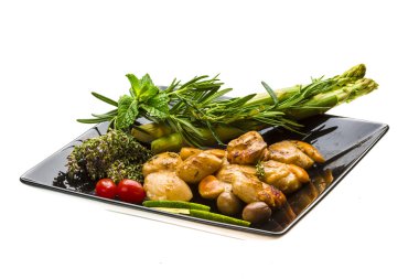 kuşkonmaz, limon, nane ve biberiye ile tarak