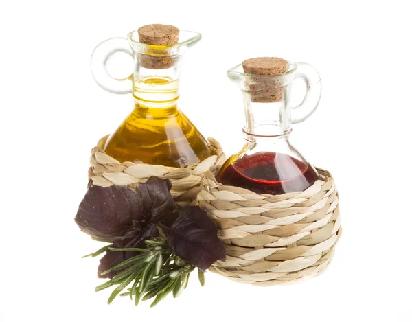 Red Wine Vinegar and sunflower oil — Stock Photo, Image