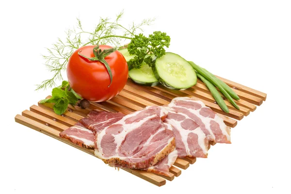 Bacon with vegetables — Stock Photo, Image