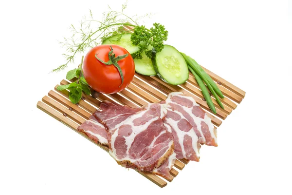 Bacon with vegetables — Stock Photo, Image