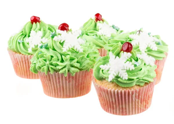 Studio isolated creamy green cupcake Royalty Free Stock Photos