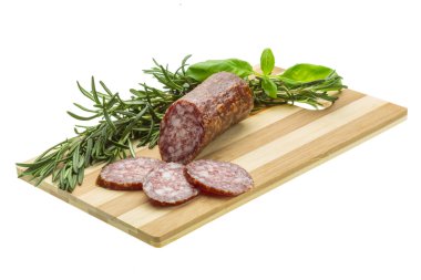 Biberiye, fesleğen ve domates salam