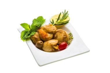 kuşkonmaz, limon, nane ve biberiye ile tarak