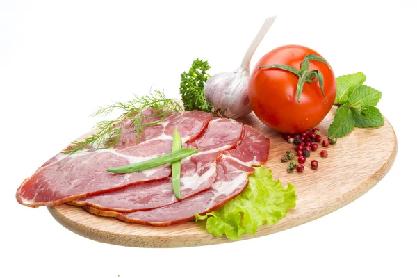 Bacon with vegetables — Stock Photo, Image