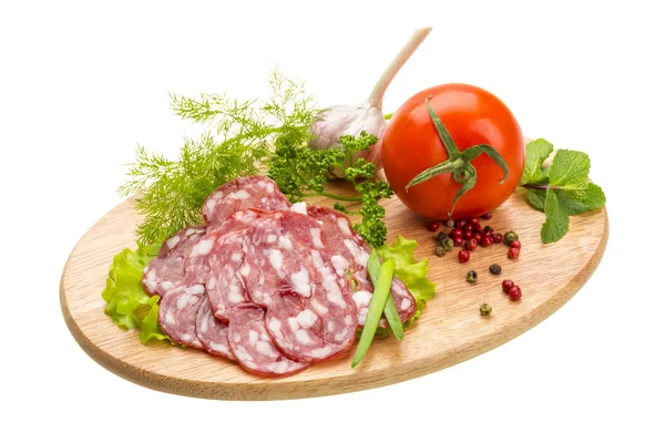 Fresh ripe salami — Stock Photo, Image