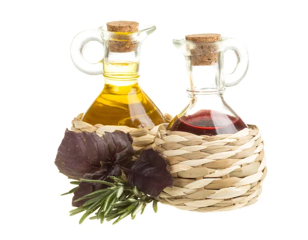 Red Wine Vinegar and sunflower oil — Stock Photo, Image