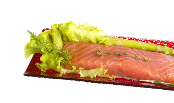 Salmon fillet garnished — Stock Photo, Image