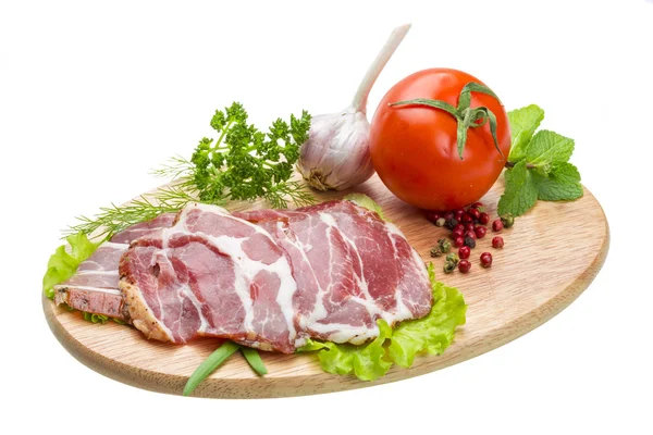 Bacon with vegetables — Stock Photo, Image