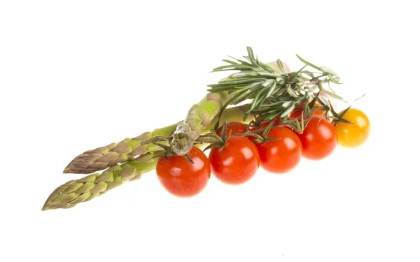 Asparagus, rosemary and tomato — Stock Photo, Image