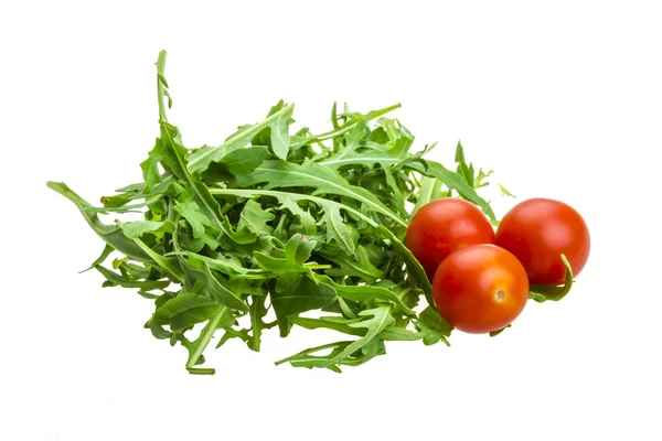 Ruccola mit Tomatenkirsche — Stockfoto