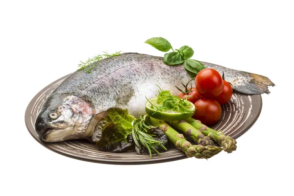 Fresh raw rainbow trout — Stock Photo, Image