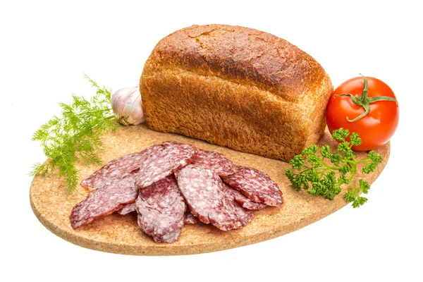 Fresh ripe salami — Stock Photo, Image