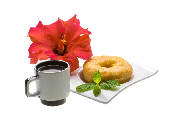 Breakfast with coffee and pastry — Stock Photo, Image