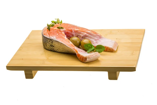 Bife de salmão cru — Fotografia de Stock