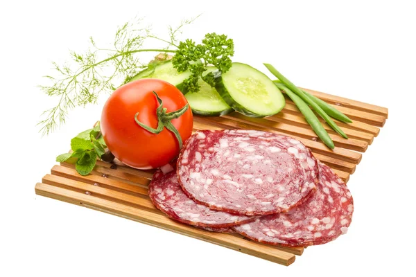 Fresh ripe salami — Stock Photo, Image