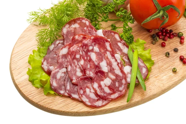 Fresh ripe salami — Stock Photo, Image