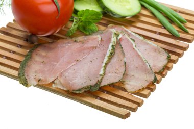 Olgun taze sebze jambon