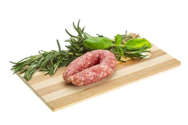 Salami with rosemary, basil — Stock Photo, Image