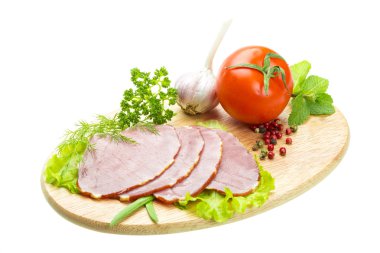 Olgun taze sebze jambon