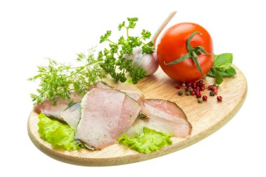 Olgun taze sebze jambon