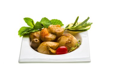 kuşkonmaz, limon, nane ve biberiye ile tarak