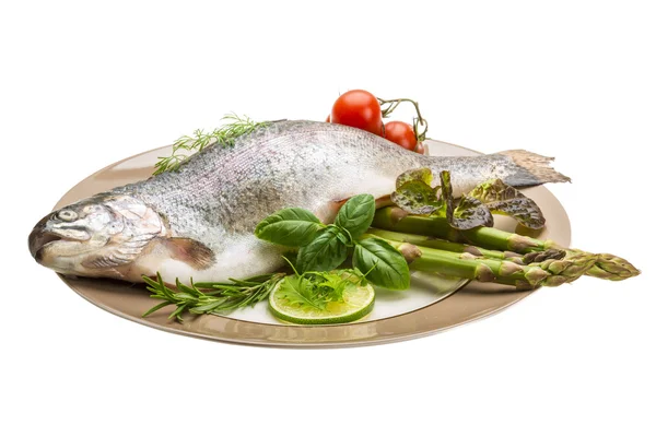 Fresh raw rainbow trout — Stock Photo, Image