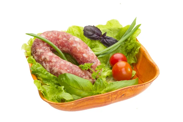 Dojrzałe salami sałatka, bazylia, cebula i pomidor — Zdjęcie stockowe