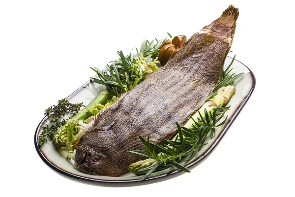Fish Dover sole roasted — Stock Photo, Image