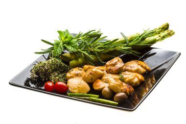 kuşkonmaz, limon, nane ve biberiye ile tarak