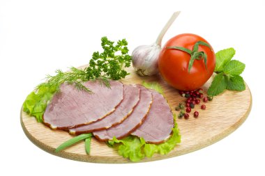 Olgun taze sebze jambon