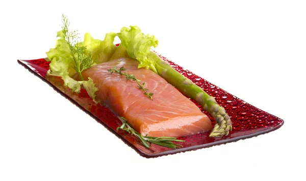 Zalmfilet gegarneerd — Stockfoto