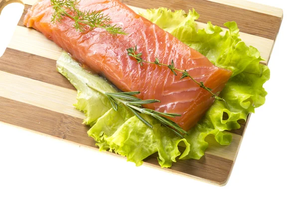 Salmon fillet garnished — Stock Photo, Image