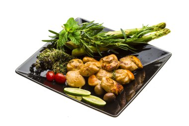 kuşkonmaz, limon, nane ve biberiye ile tarak