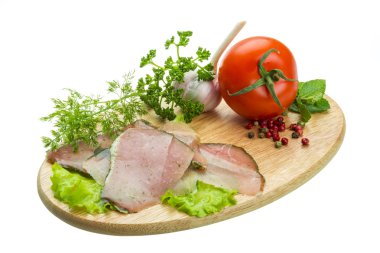 Olgun taze sebze jambon