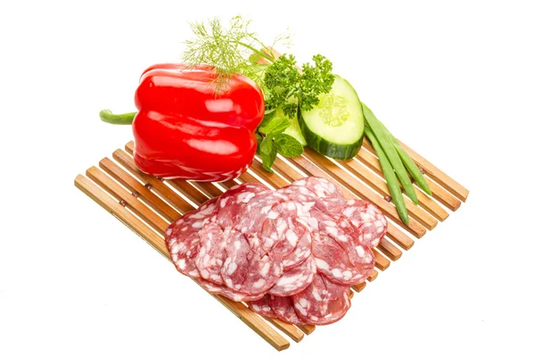 Färsk mogen salami — Stockfoto