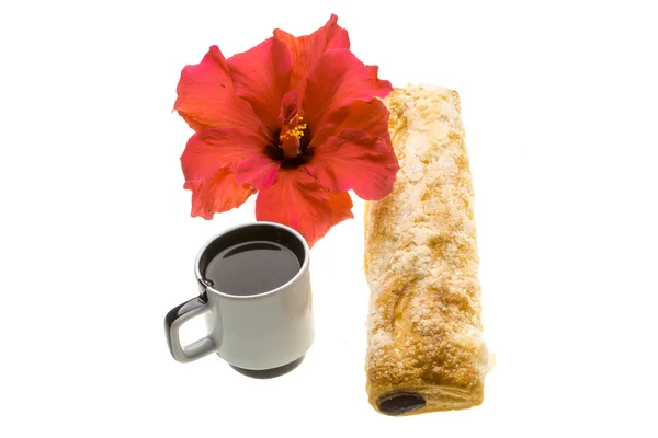 Ontbijt met koffie en gebak — Stockfoto