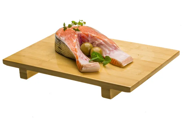 Raw Salmon steak — Stock Photo, Image
