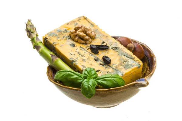 Formaggio d'oro con stampo — Foto Stock