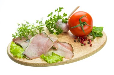 Olgun taze sebze jambon