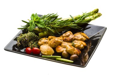kuşkonmaz, limon, nane ve biberiye ile tarak