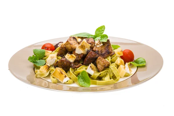 Tagliatelle mit Schweinefleisch — Stockfoto